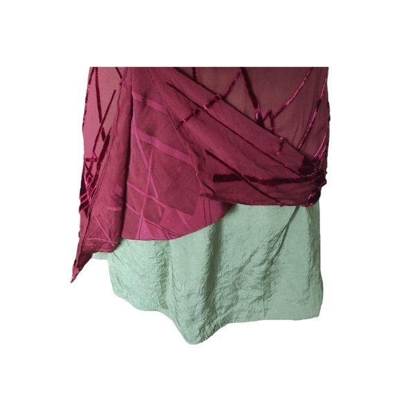 Veronika Maine contrast colour lining velvet sheer tunic - Picture 4 of 11